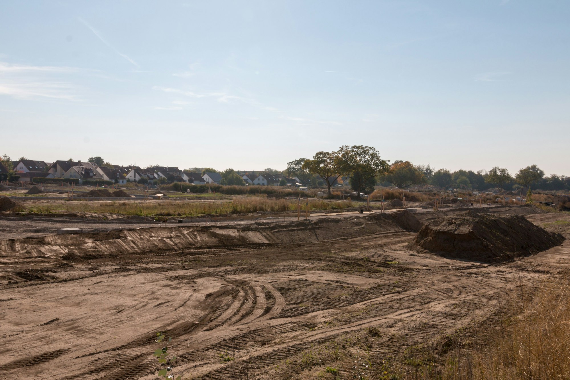 Excavated land being prepared for construction for a new building