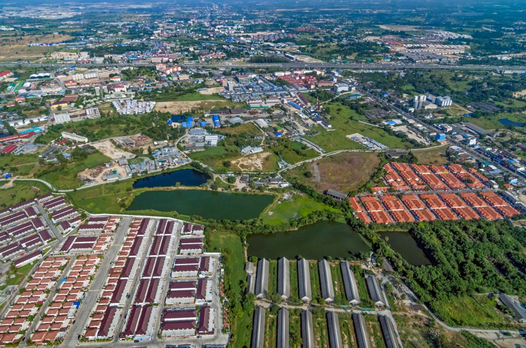 Industrial estate land development and residential