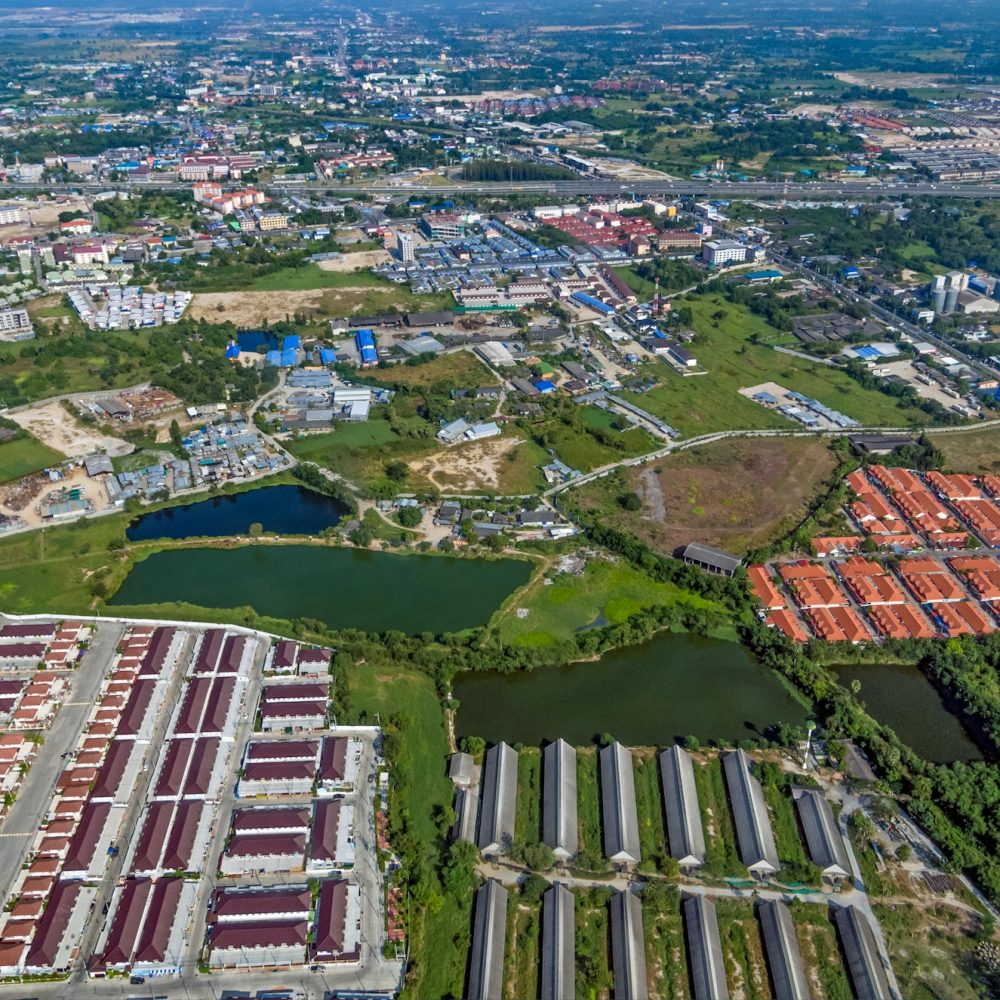 Industrial estate land development and residential